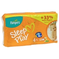 Подгузники "Pampers Sleep & Play", 7-18 кг, 68 шт артикул 7060a.