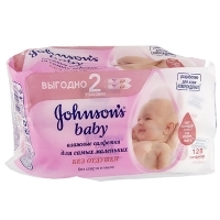 Влажные салфетки "Johnson's baby", для самых маленьких, 128 шт артикул 7070a.