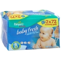 Салфетки детские увлажненные "Pampers Progress Baby Fresh", 2х72 шт артикул 7241a.
