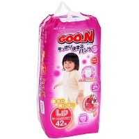 Трусики-подгузники "Goo N" для девочек, 9-14 кг, 42 шт артикул 373a.